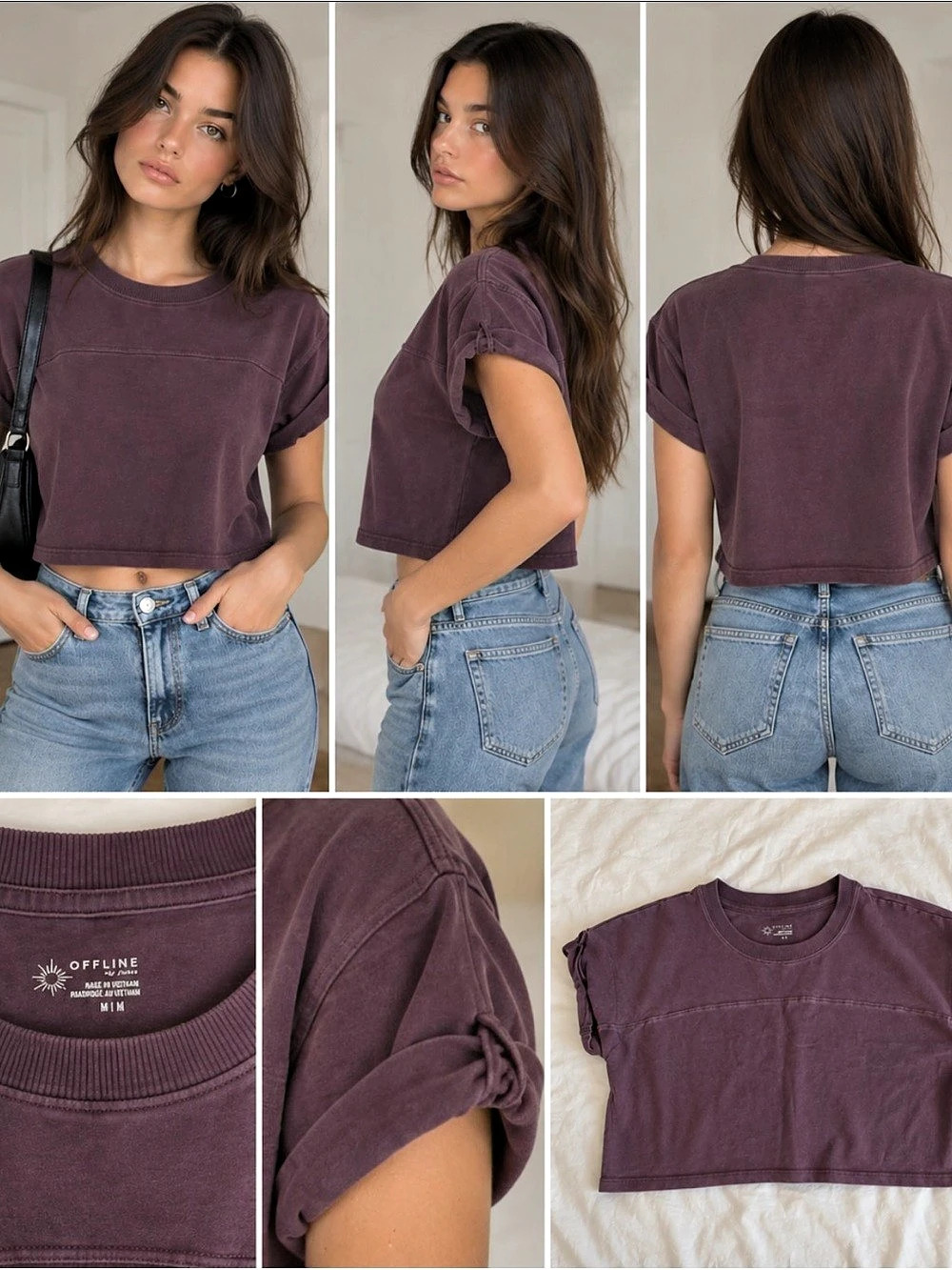 Offline by Aerie Cropped Short Sleeve Tee
